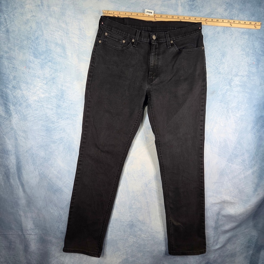Levis 541 Athletic Taper Jeans Mens 34x34 Washed Black Denim Pants 18181-0227